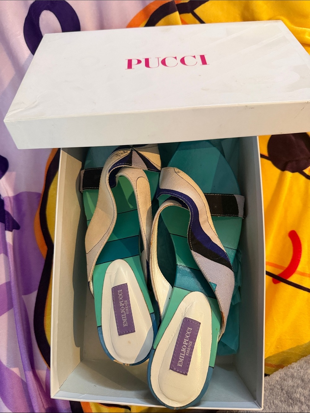 Emilio Pucci Multicolored Platform Wedges - Picture 8 of 8